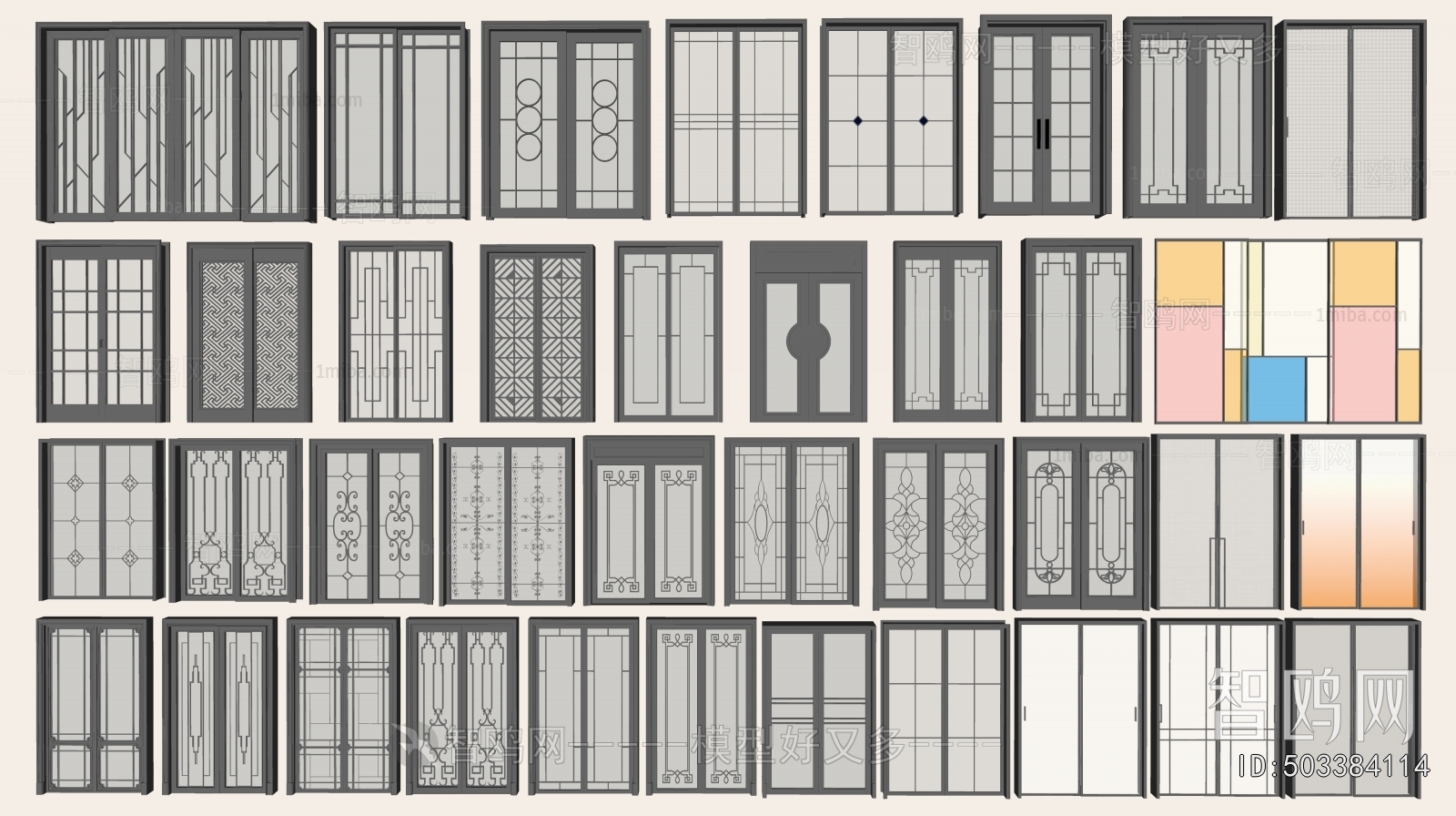 New Chinese Style Sliding Door