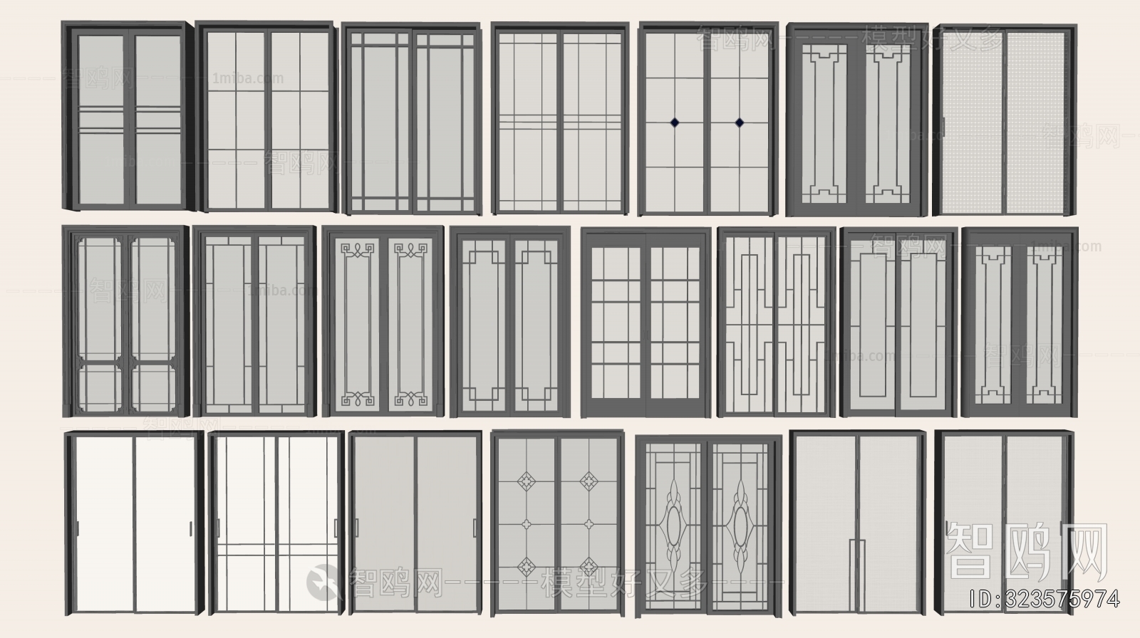 New Chinese Style Sliding Door