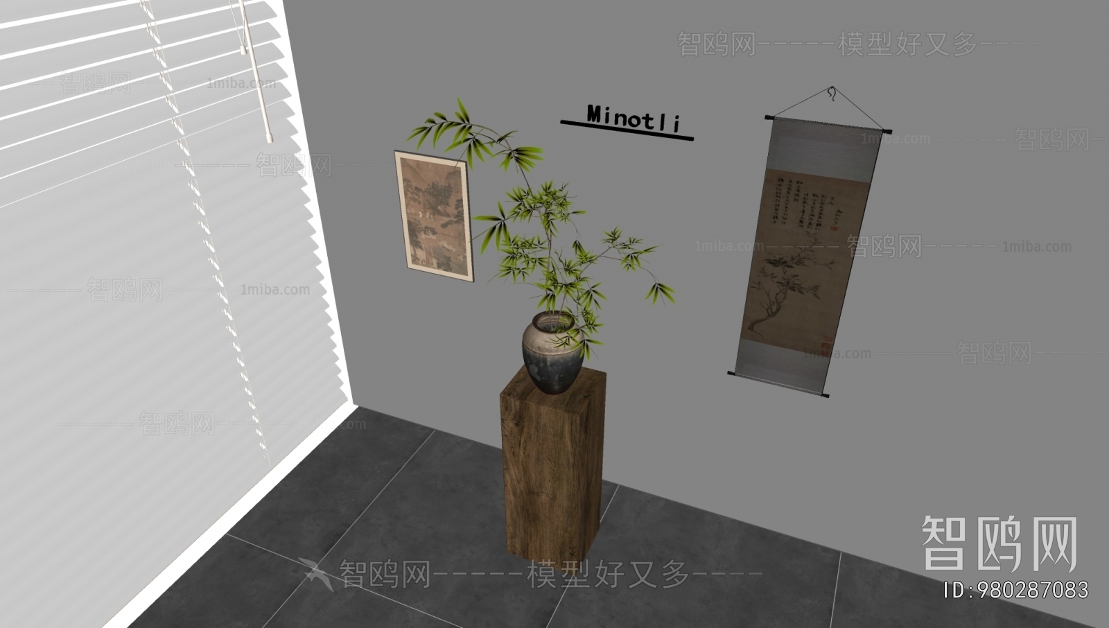 New Chinese Style Potted Green Plant