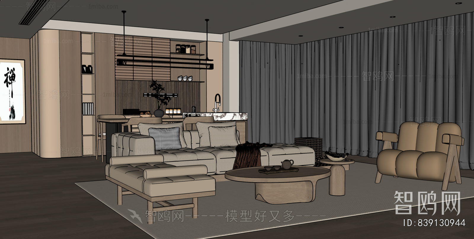 New Chinese Style A Living Room