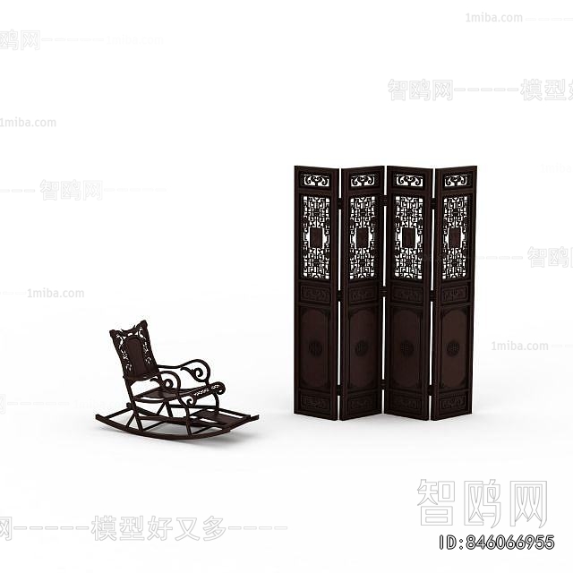 New Chinese Style Wooden Screen Partition