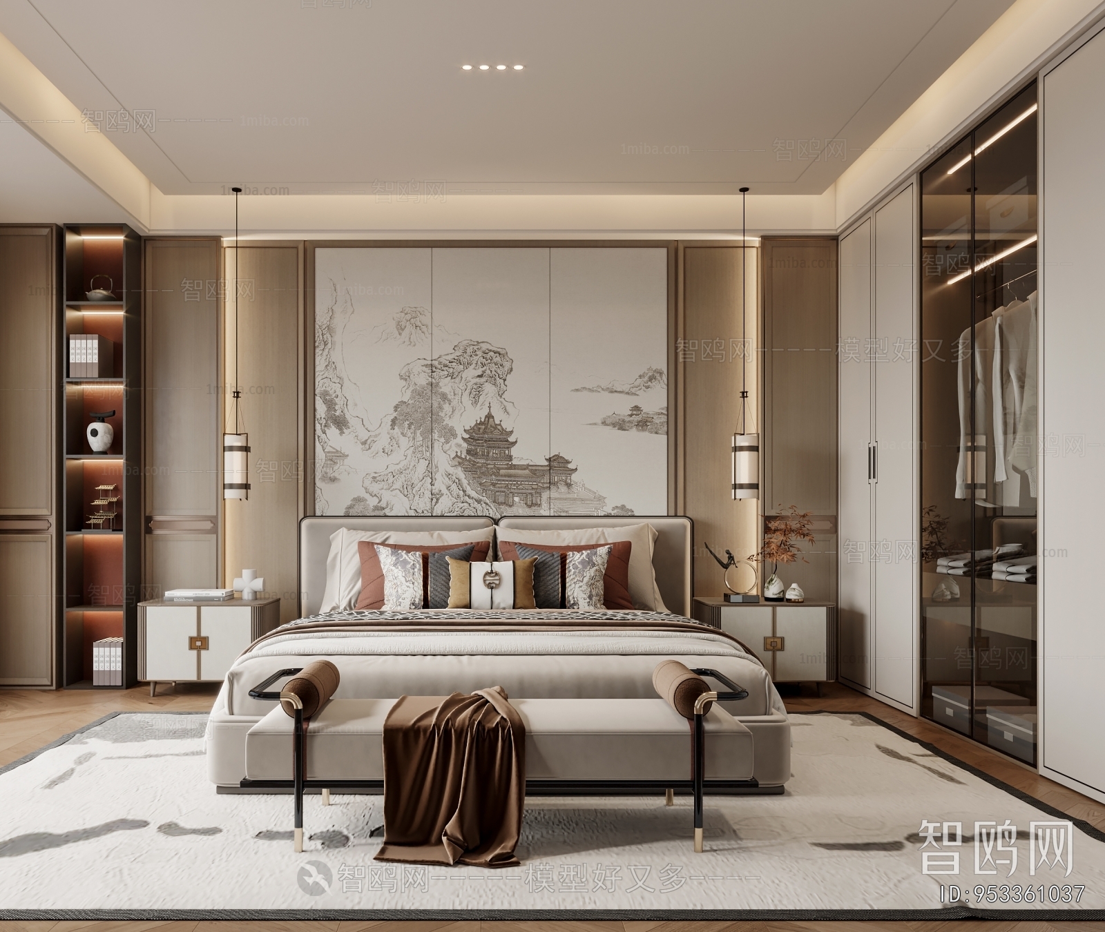 New Chinese Style Bedroom