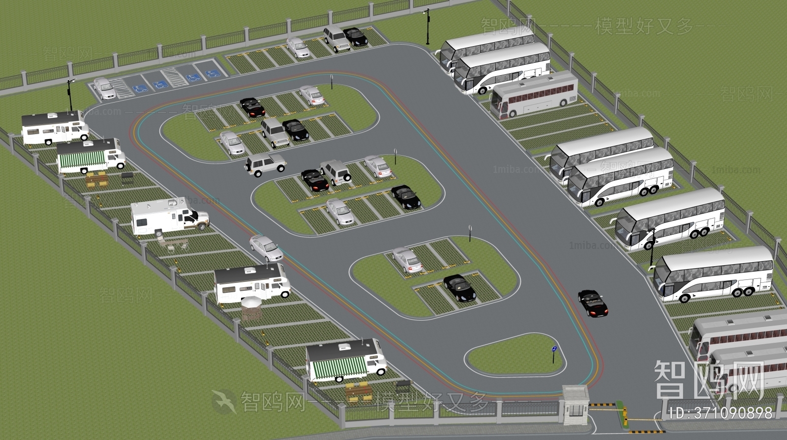 Modern Outdoor Parking Lot