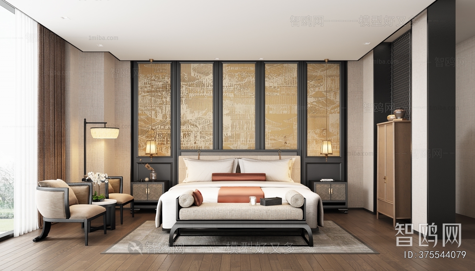 New Chinese Style Bedroom
