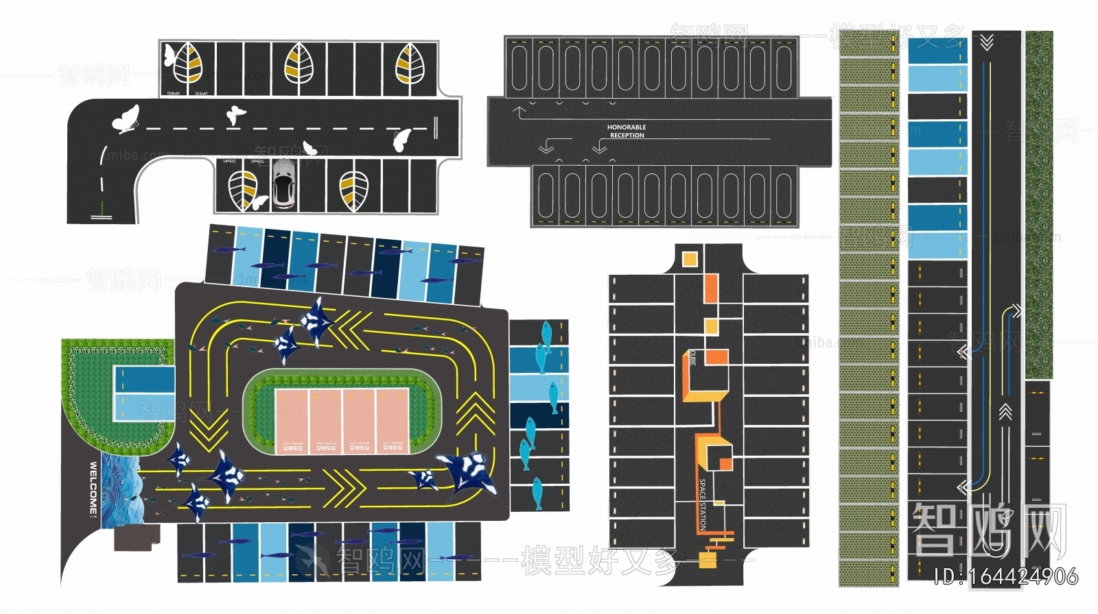 Modern Outdoor Parking Lot