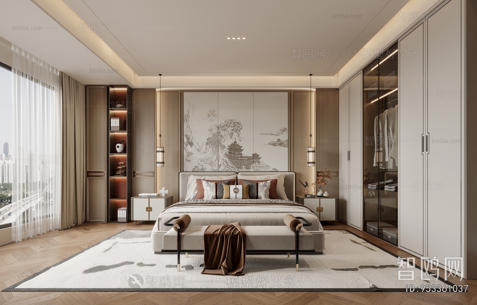 New Chinese Style Bedroom