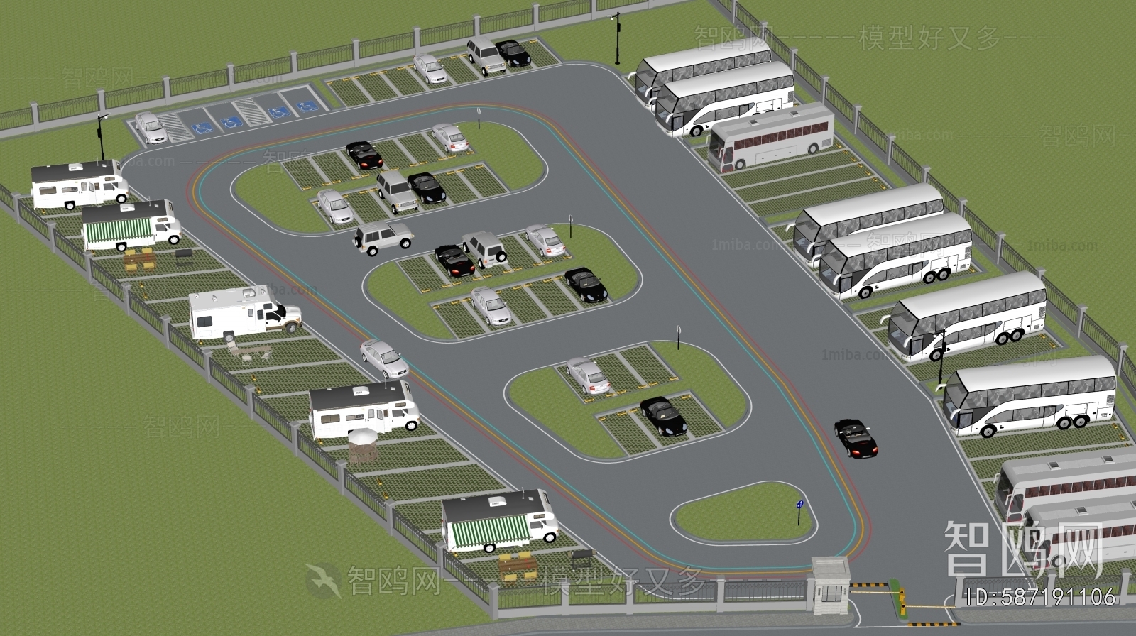 Modern Outdoor Parking Lot