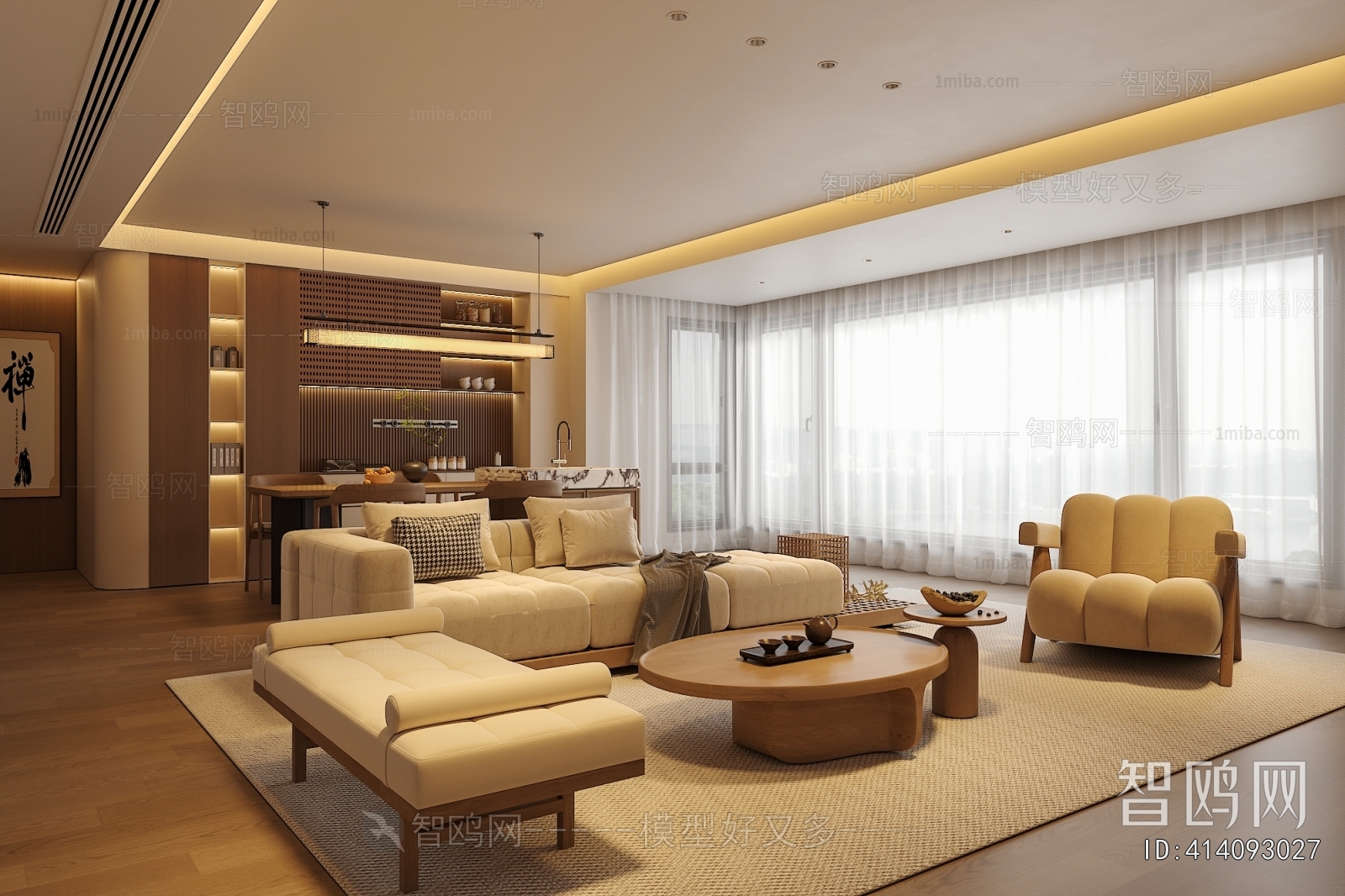 New Chinese Style A Living Room