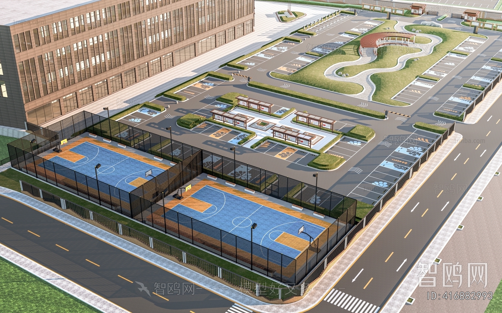 Modern Outdoor Parking Lot