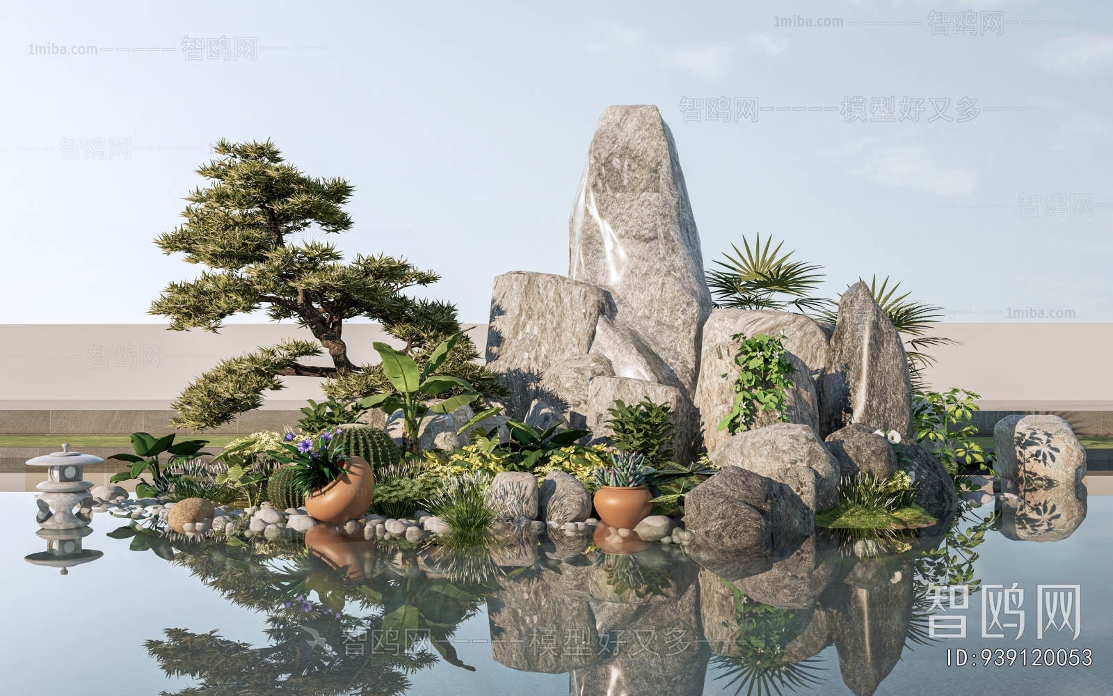 New Chinese Style Rockery Waterscape
