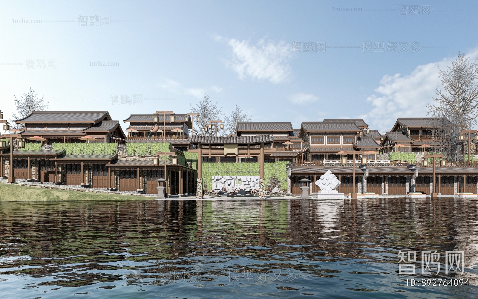 New Chinese Style Appearance Of Commercial Building