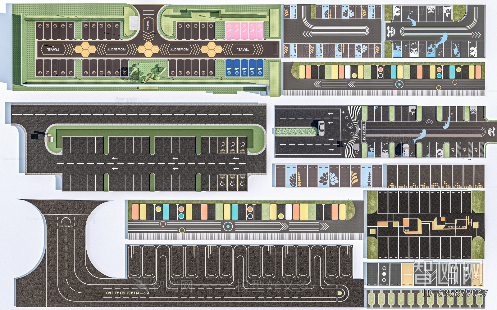 Modern Outdoor Parking Lot
