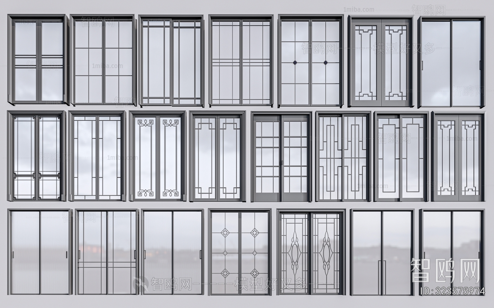 New Chinese Style Sliding Door