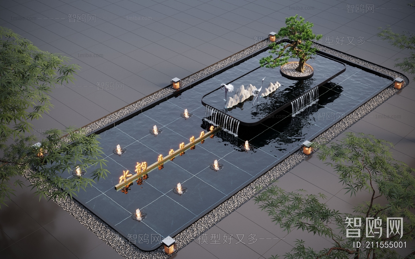 New Chinese Style Rockery Waterscape