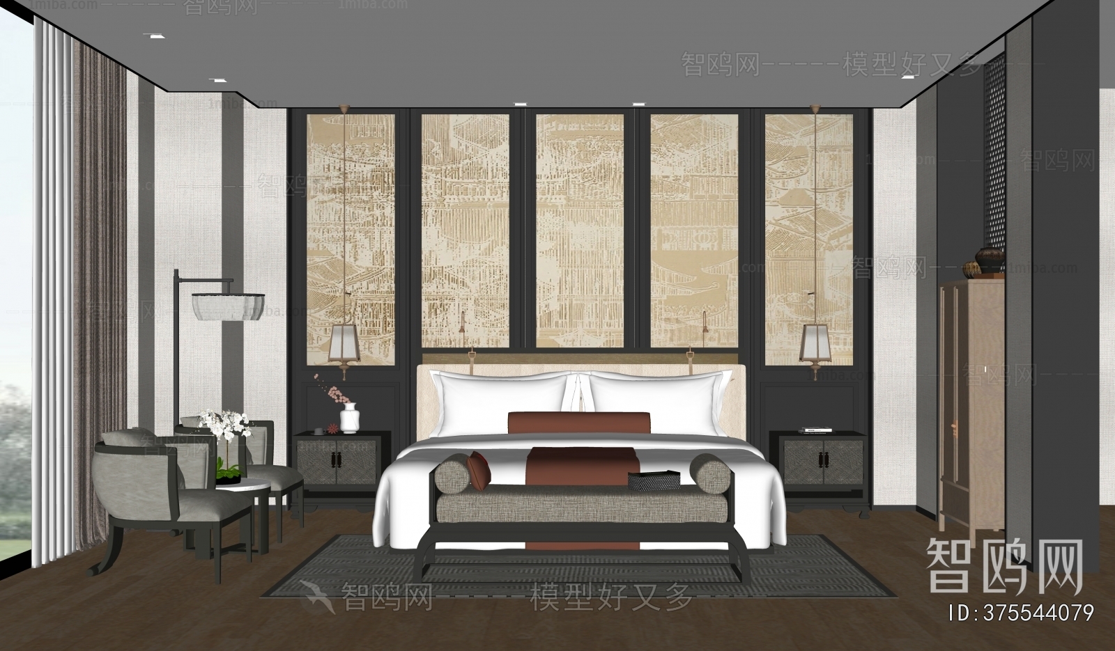 New Chinese Style Bedroom