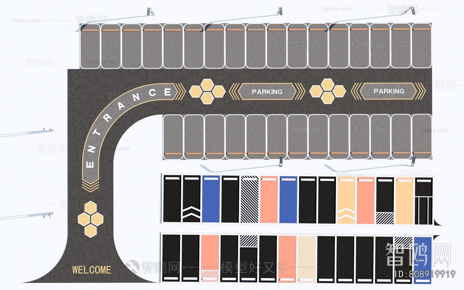 Modern Outdoor Parking Lot