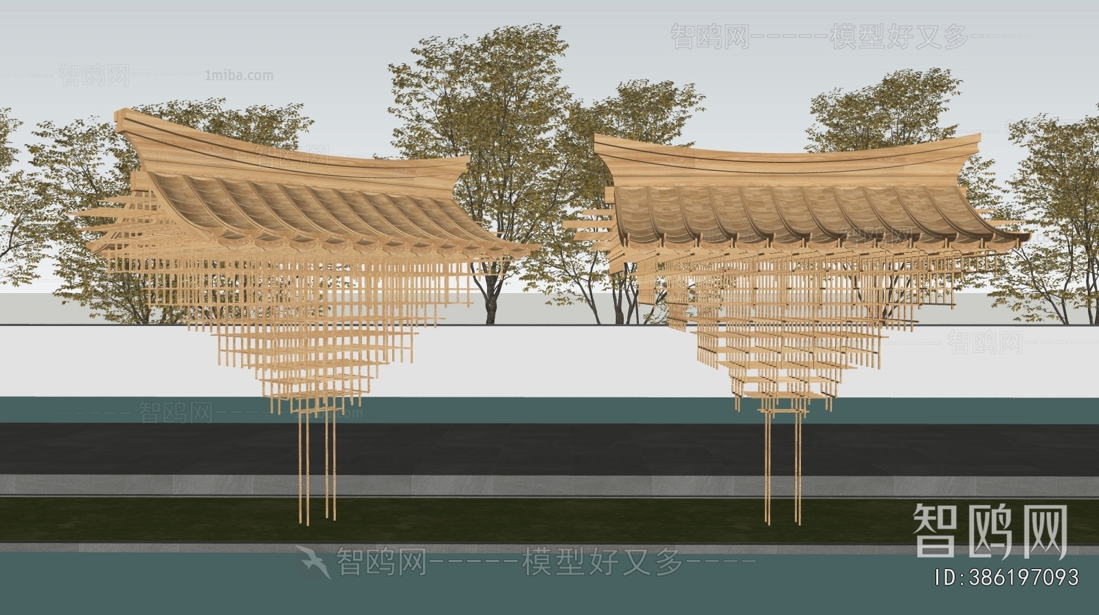 New Chinese Style Sculpture Sketch