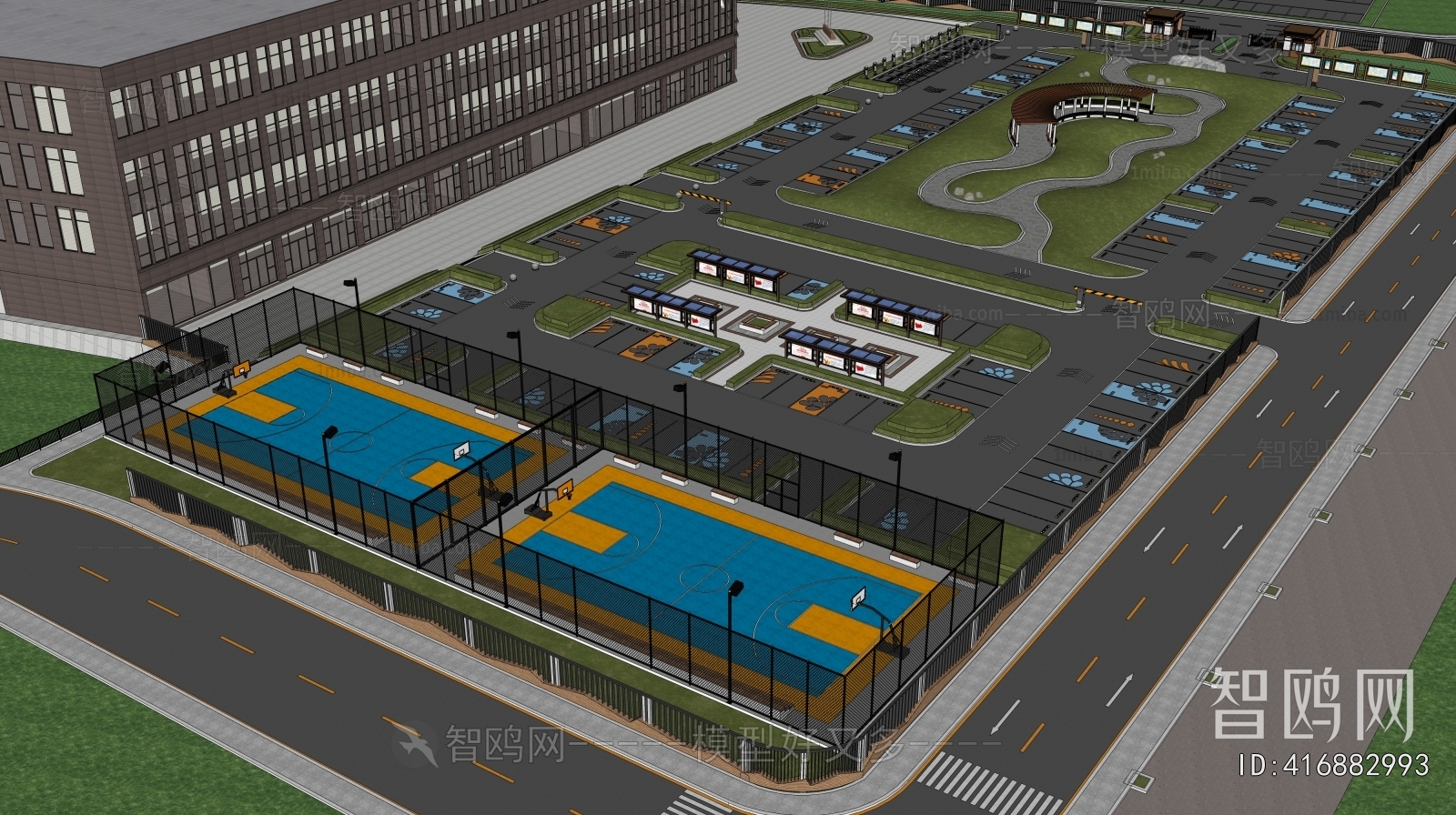 Modern Outdoor Parking Lot