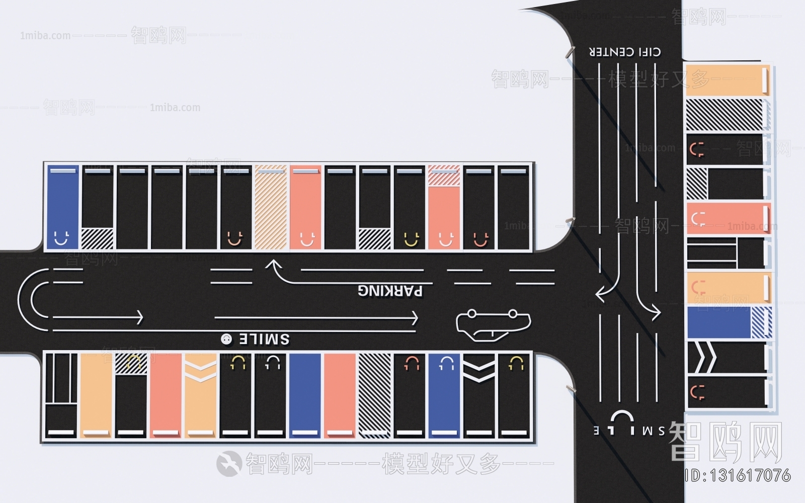 Modern Outdoor Parking Lot