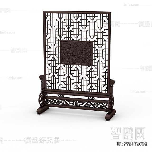 Chinese Style Wooden Screen Partition