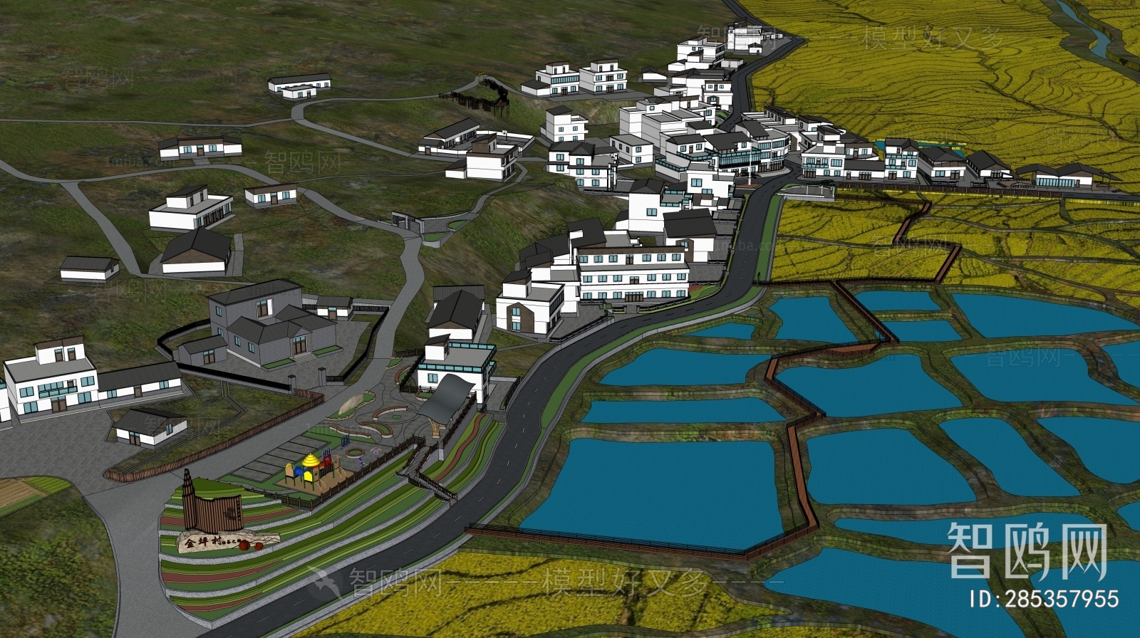 Modern Architectural Bird's-eye View Planning