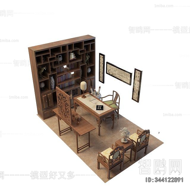 Chinese Style Computer Desk And Chair
