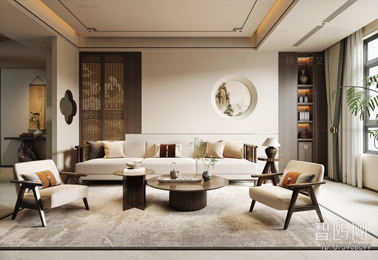 New Chinese Style A Living Room