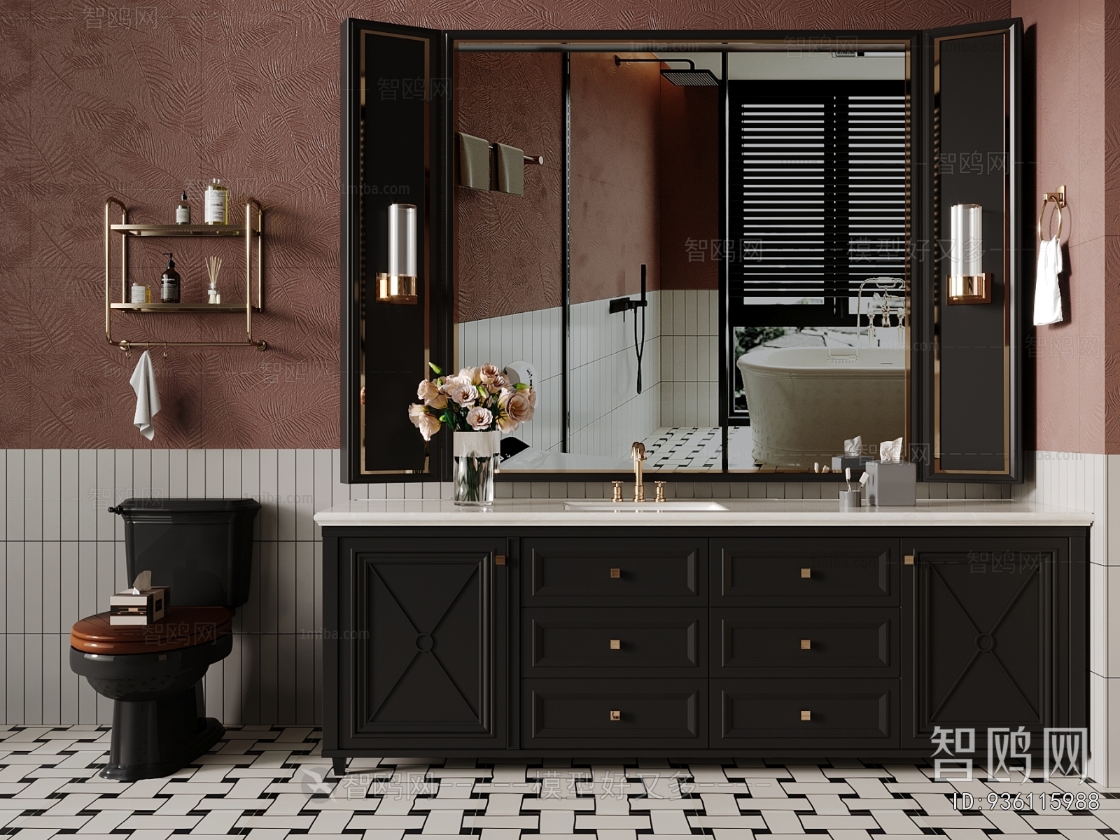 French Style Bathroom Cabinet