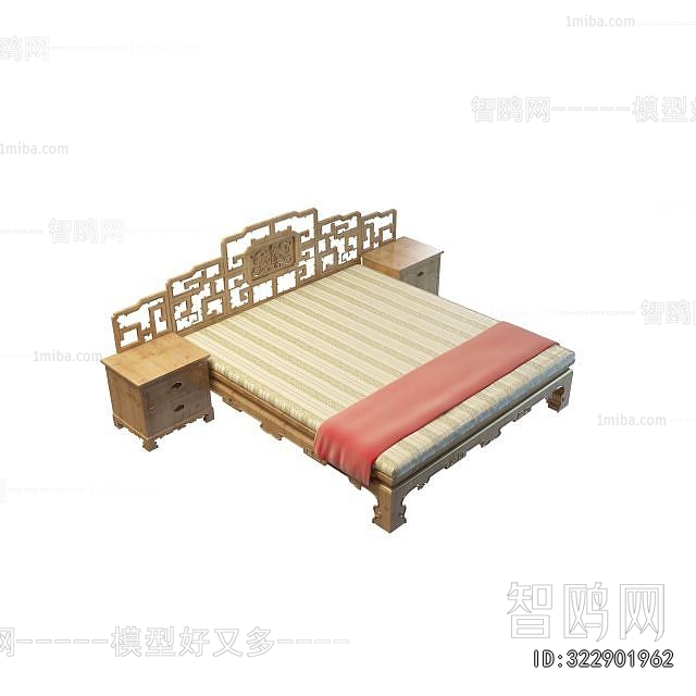 New Chinese Style Double Bed
