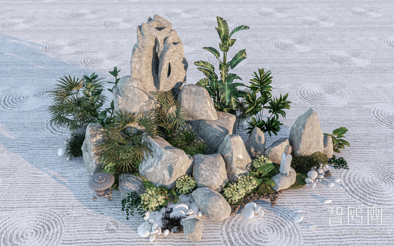 New Chinese Style Rockery Waterscape