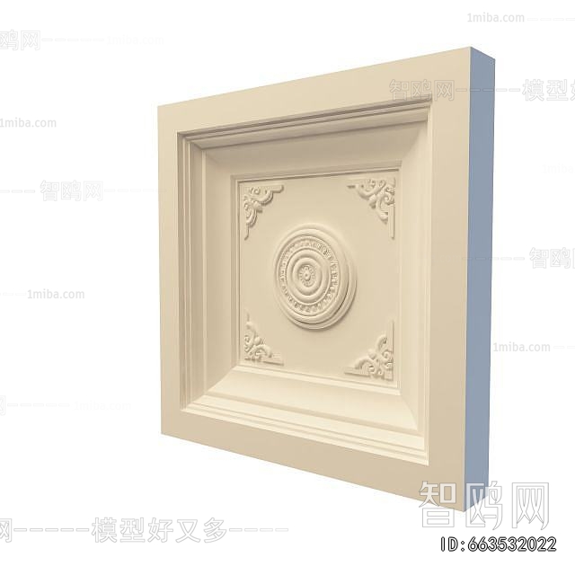European Style Plaster Carved Top Plate