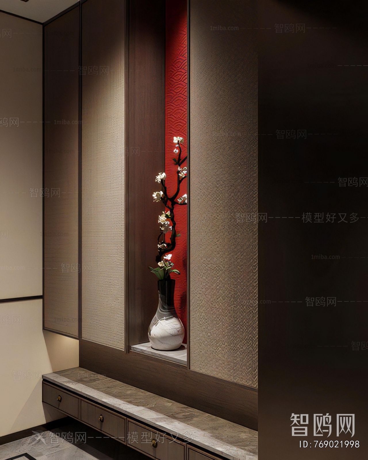 New Chinese Style Entrance Cabinet