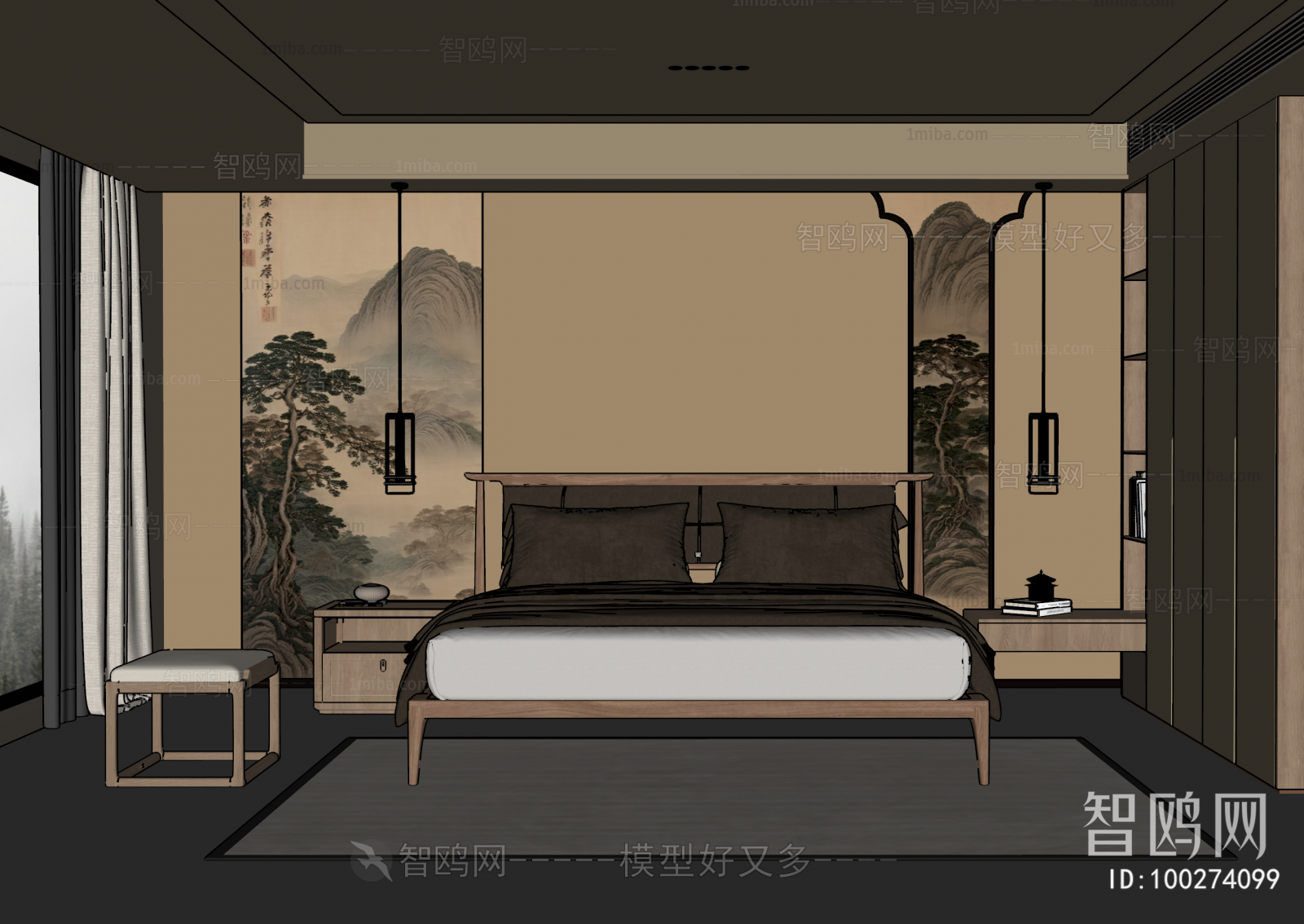 New Chinese Style Bedroom