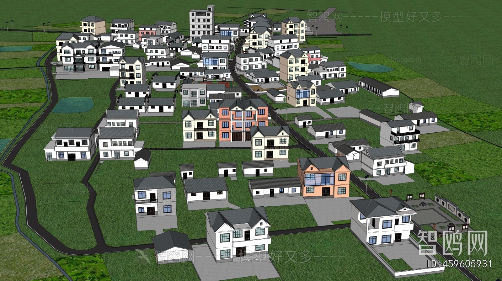 Modern Architectural Bird's-eye View Planning