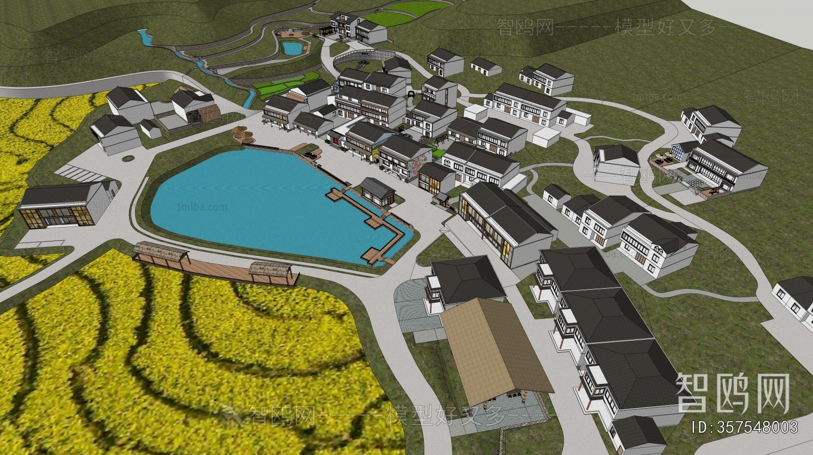 Modern Architectural Bird's-eye View Planning