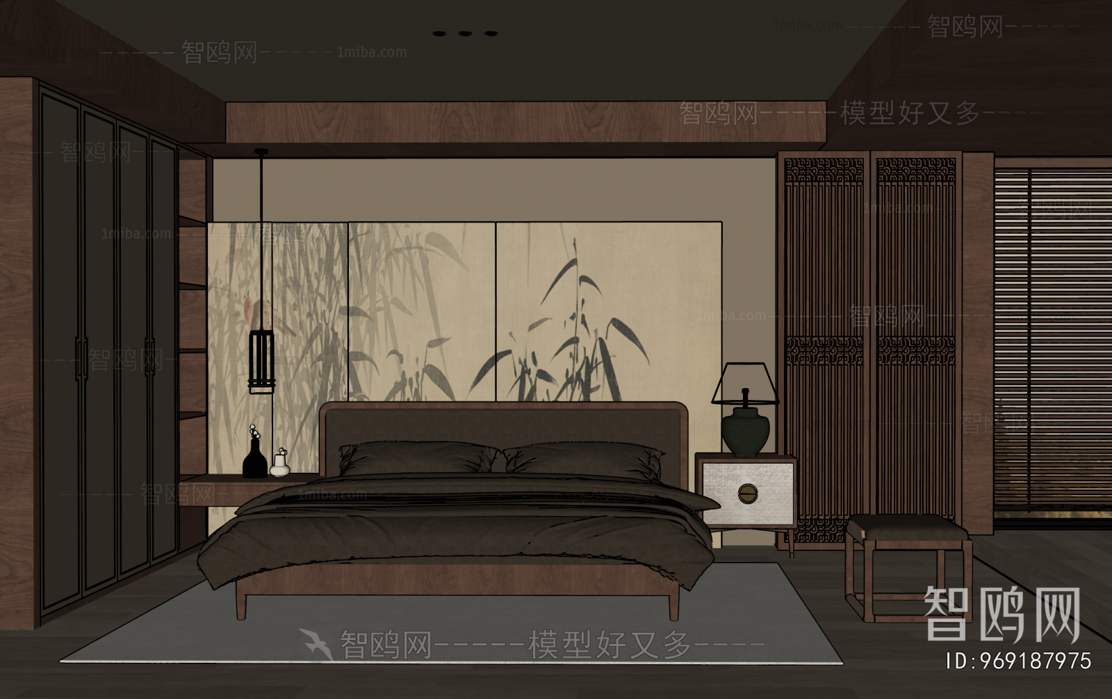 New Chinese Style Bedroom