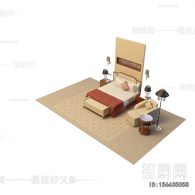 New Chinese Style Double Bed