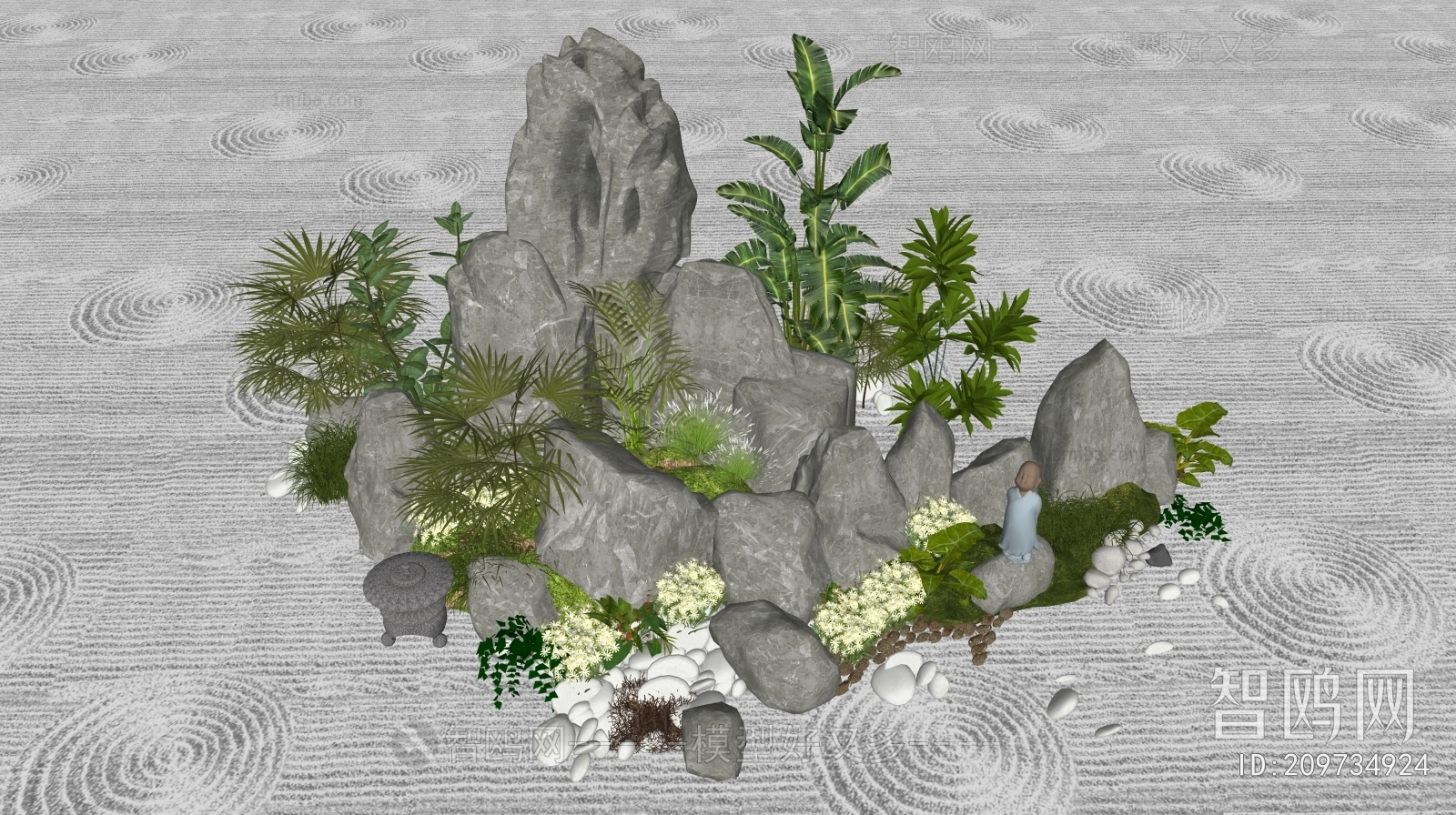 New Chinese Style Rockery Waterscape