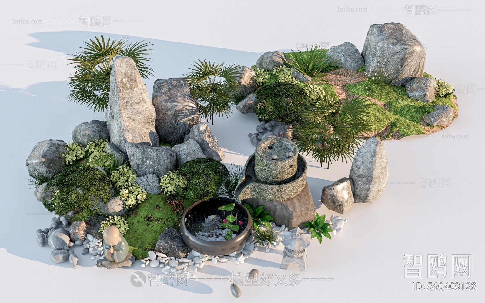 New Chinese Style Rockery Waterscape