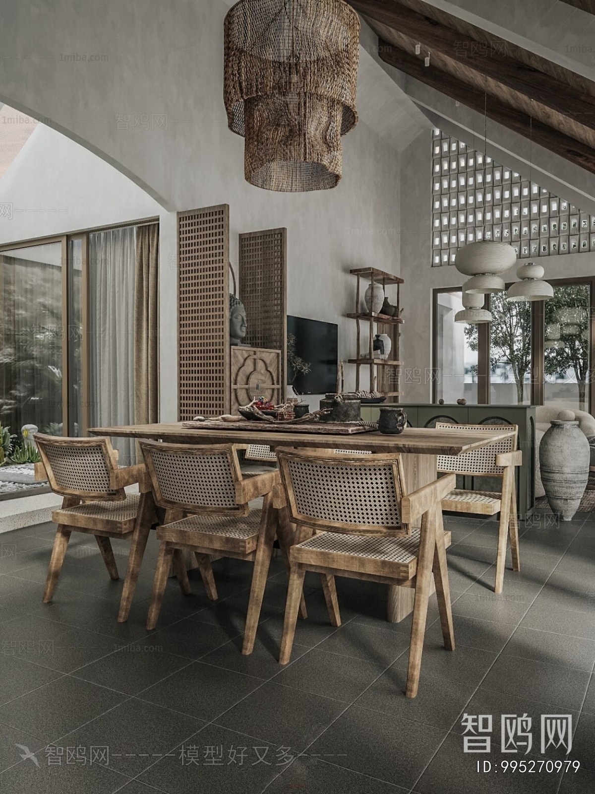 Wabi-sabi Style Dining Room