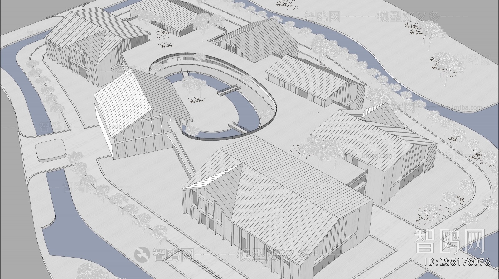 Modern Architectural Bird's-eye View Planning