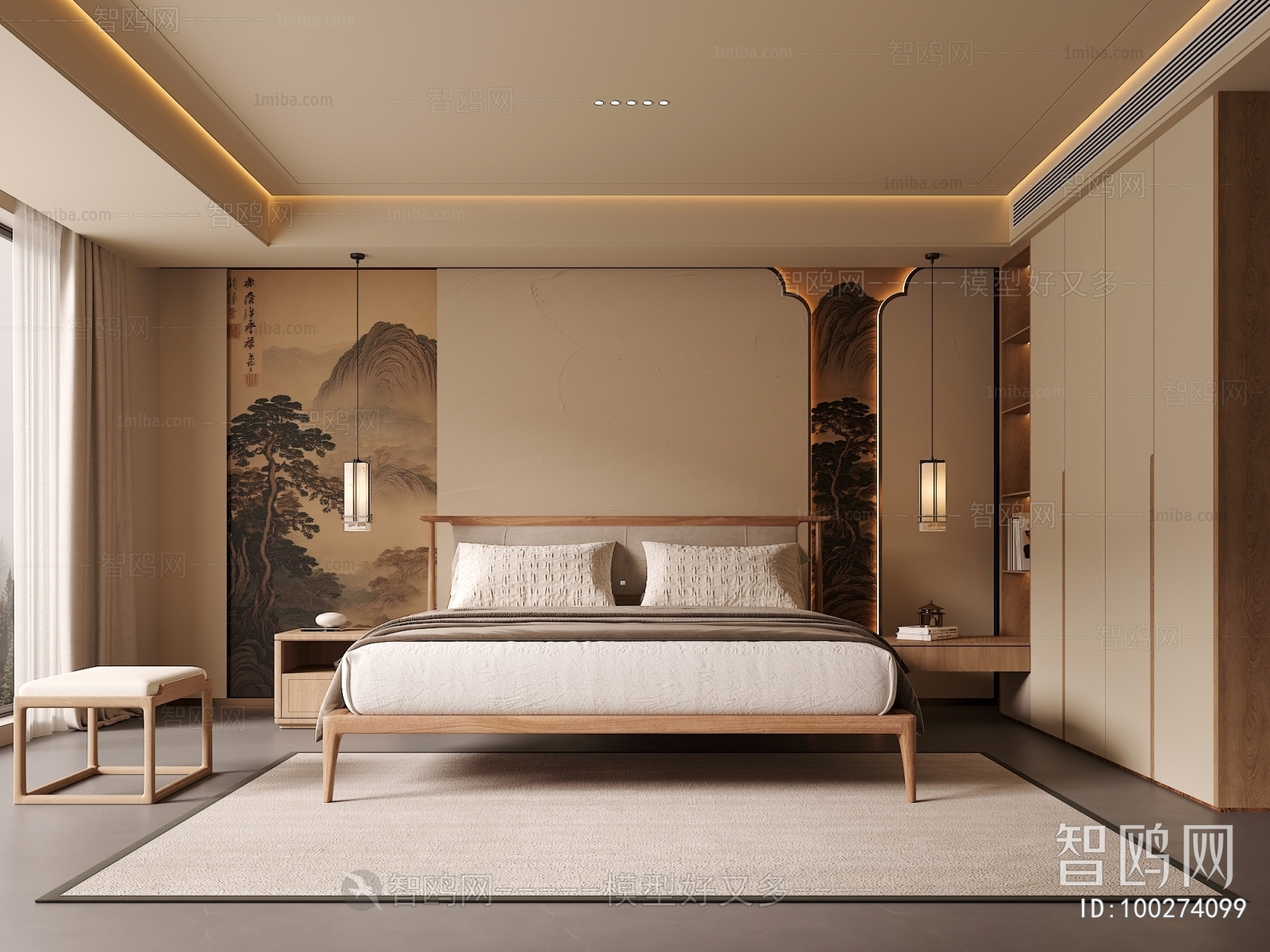 New Chinese Style Bedroom