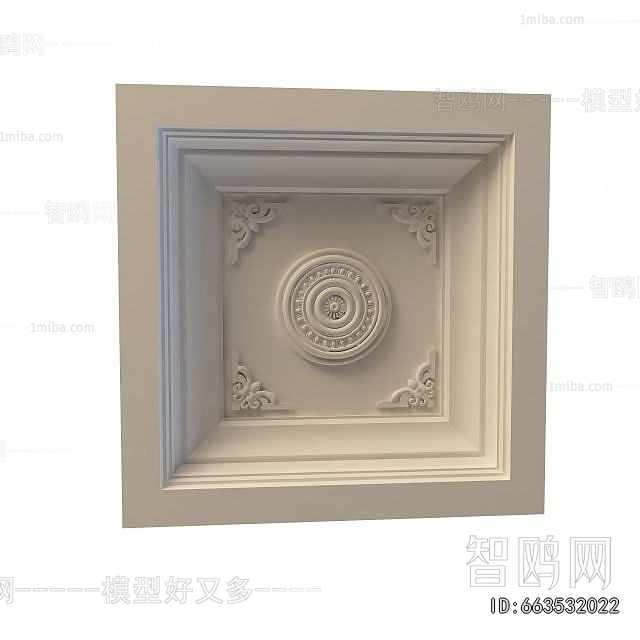 European Style Plaster Carved Top Plate