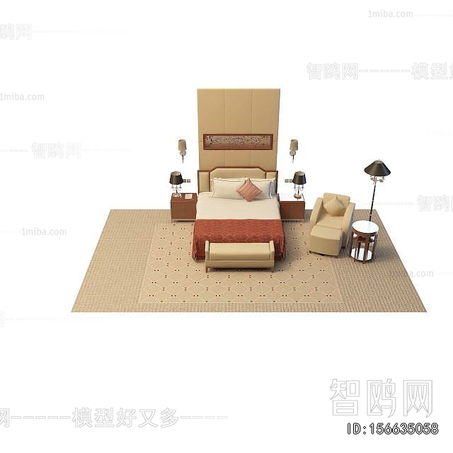 New Chinese Style Double Bed