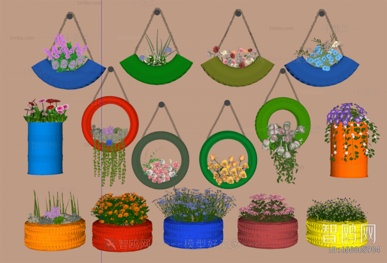 Modern Potted Green Plant