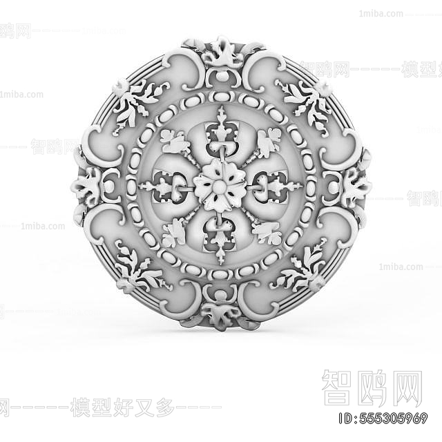 European Style Plaster Carved Top Plate