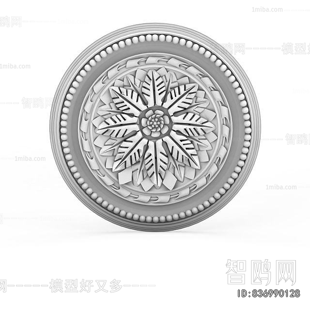 European Style Plaster Carved Top Plate