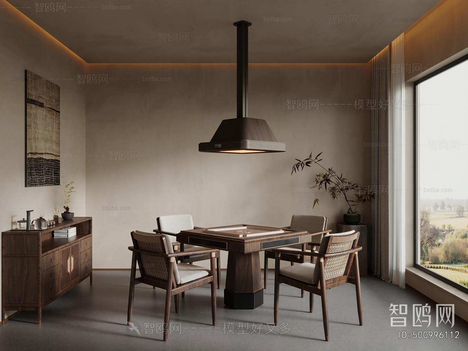 Wabi-sabi Style Chess And Card Room