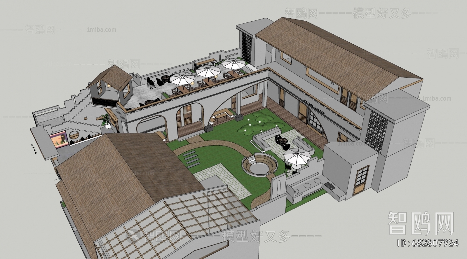 New Chinese Style Appearance Of Commercial Building