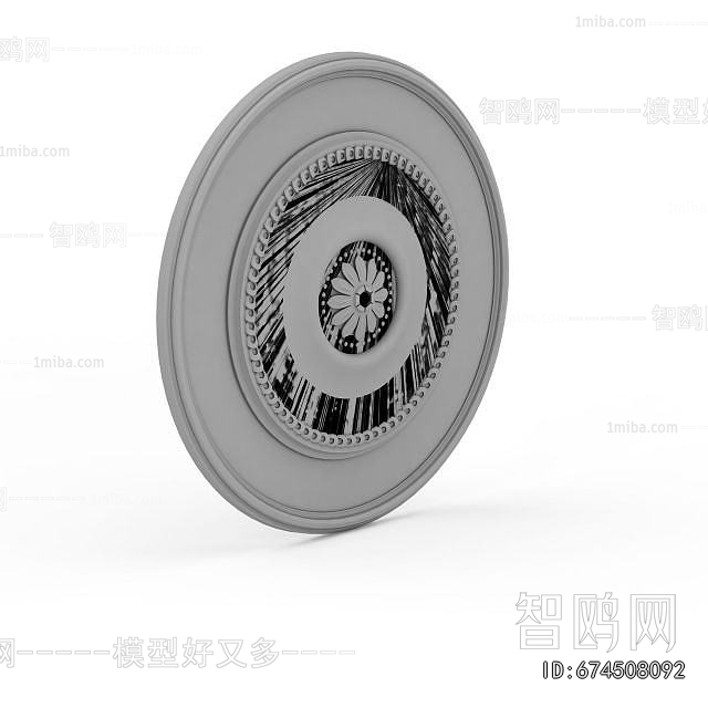 European Style Plaster Carved Top Plate